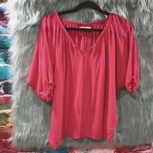 Old Navy Pink Short Sleeve V-Neck Top Size S